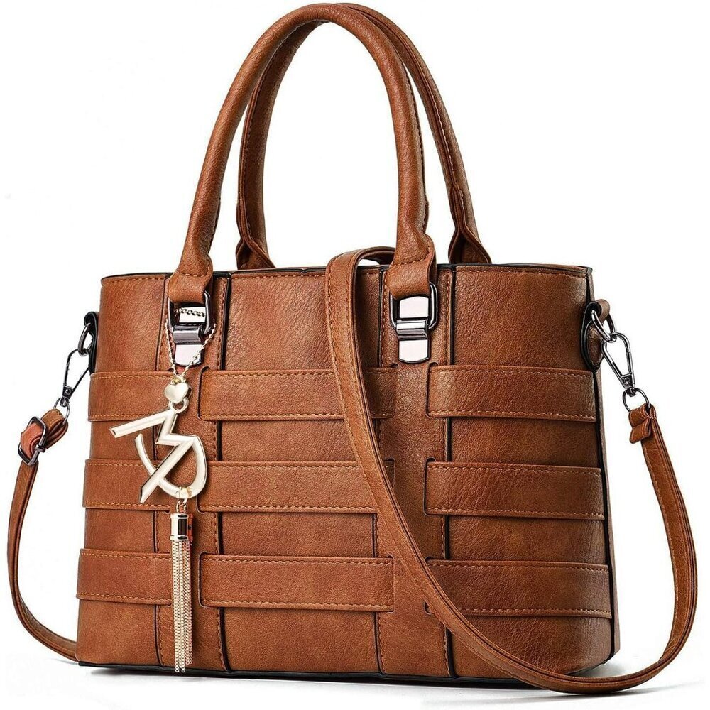 PU Leather Weave Shoulder Bag for Women Elegant Top Handle Designer Purse
